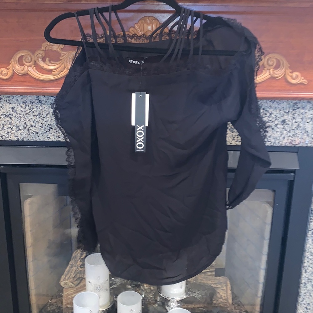 Women’s XOXO Black Blouse, Size Small w/ tags